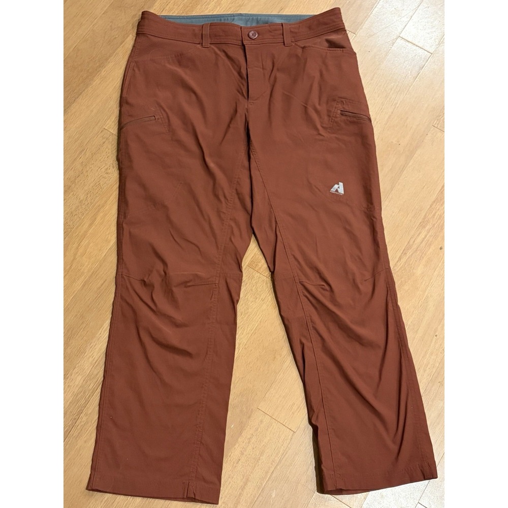 Eddie Bauer First Ascent Guide Pro Pants Mens 35x30 Rust Red Hiking Stretch